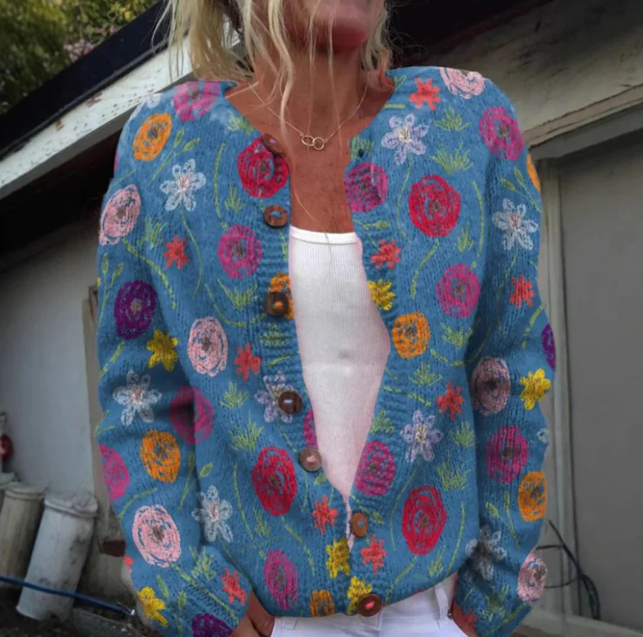 Amilda - Cardigan souple à imprimé floral