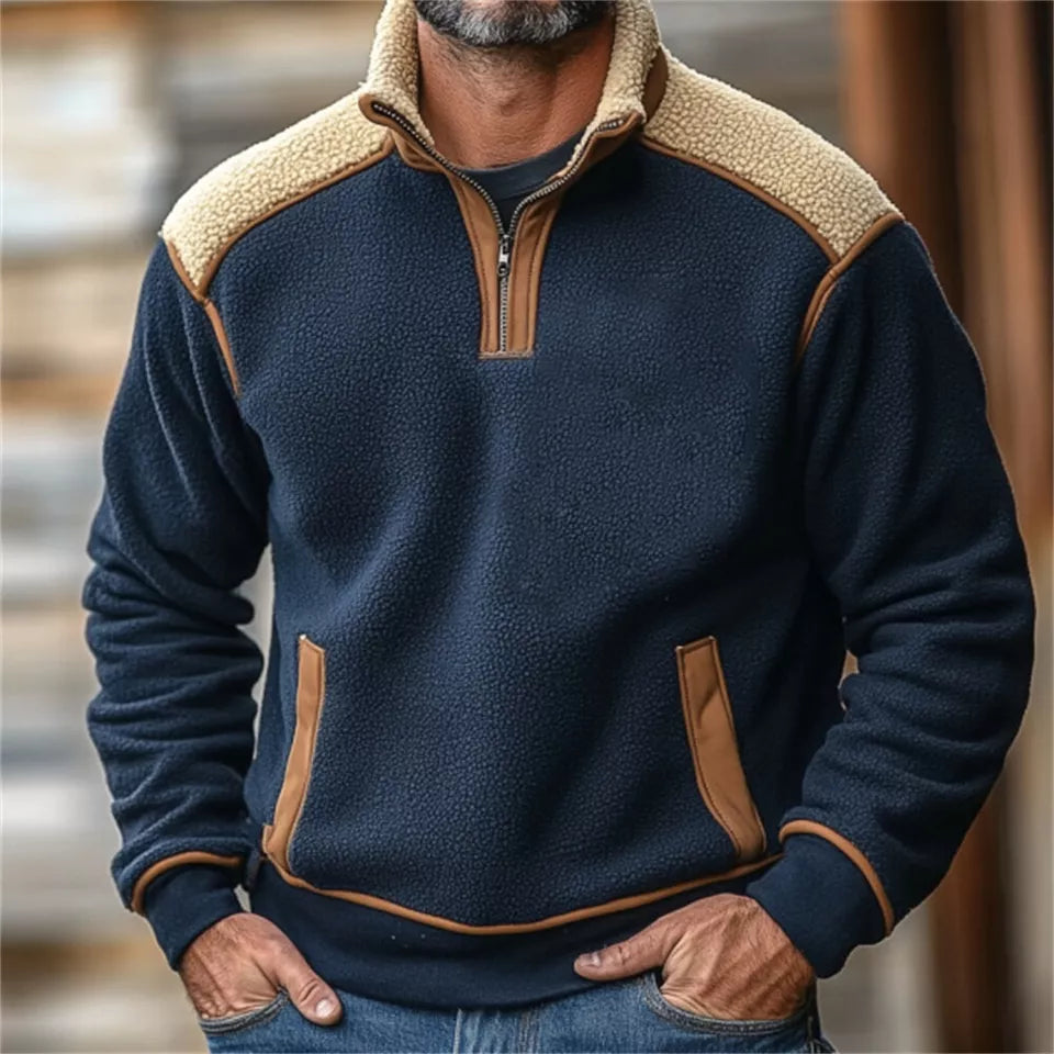 Quarz™ - Pull zippé d'inspiration vintage